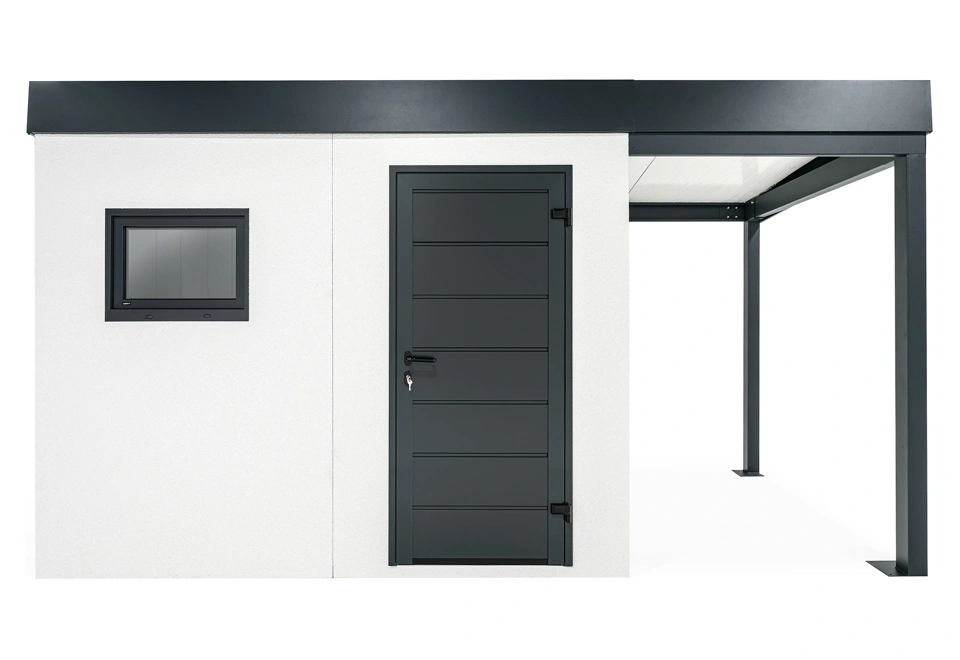 GARDEON® Zahradní domek s oknem a přístřeškem na pravé straně