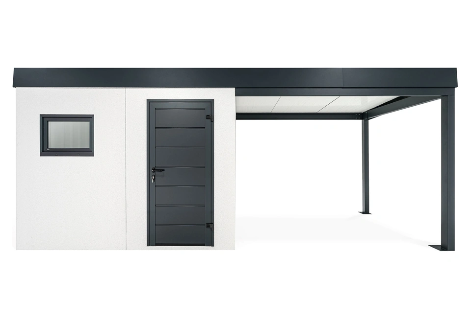 GARDEON® Zahradní domek s oknem a přístřeškem na pravé straně