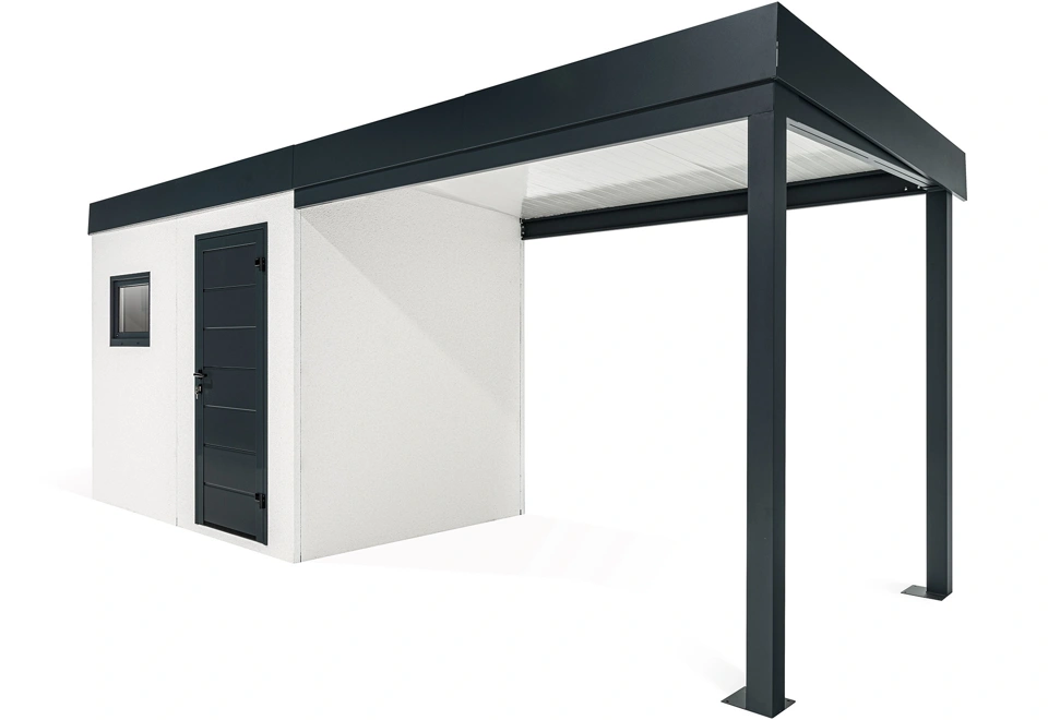 GARDEON® Zahradní domek s oknem a přístřeškem na pravé straně