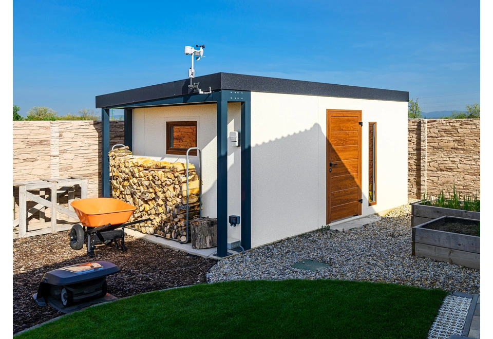 GARDEON® Zahradní domek s oknem, světlíkem a přístřeškem