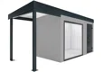 GARDEON® Zahradní domek s panoramatickým oknem, dveřmi Hörmann a přístřeškem