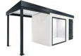 GARDEON® Zahradní domek s panoramatickým oknem, dveřmi Hörmann a přístřeškem