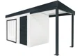 GARDEON® Zahradní domek s panoramatickým oknem, dveřmi Hörmann a přístřeškem