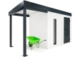 GARDEON® Zahradní domek se světlíkem a přístřeškem na levé straně