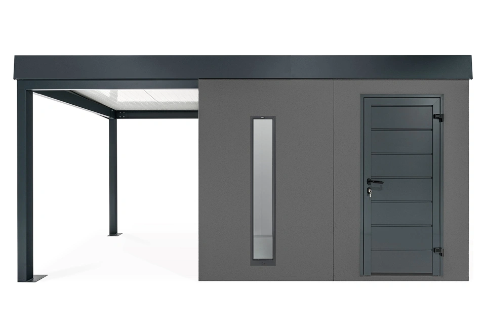 GARDEON® Zahradní domek se světlíkem a přístřeškem na levé straně