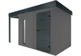GARDEON® Zahradní domek se světlíkem a přístřeškem na levé straně