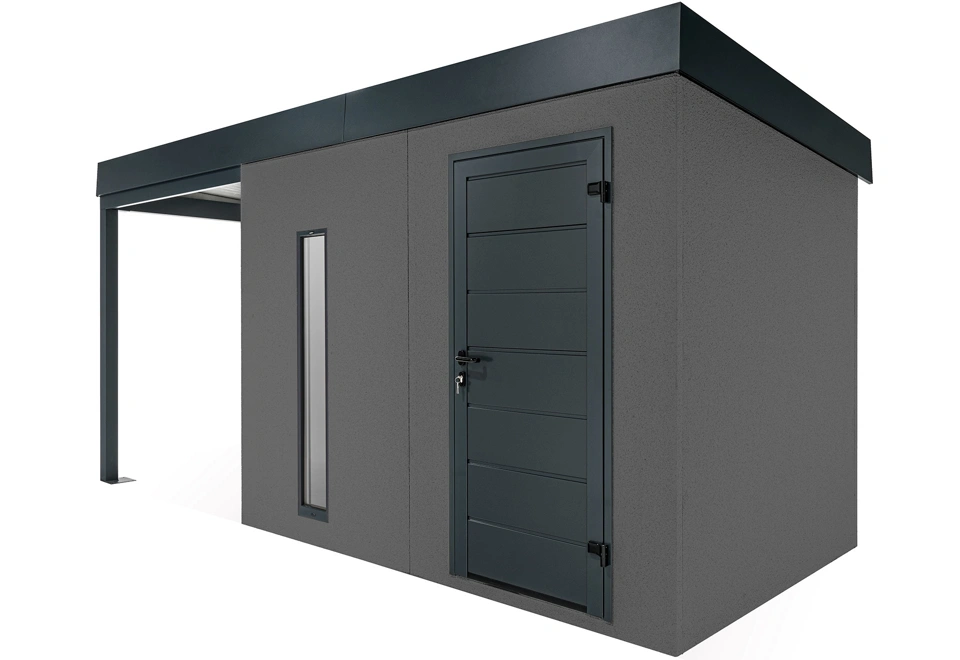 GARDEON® Zahradní domek se světlíkem a přístřeškem na levé straně