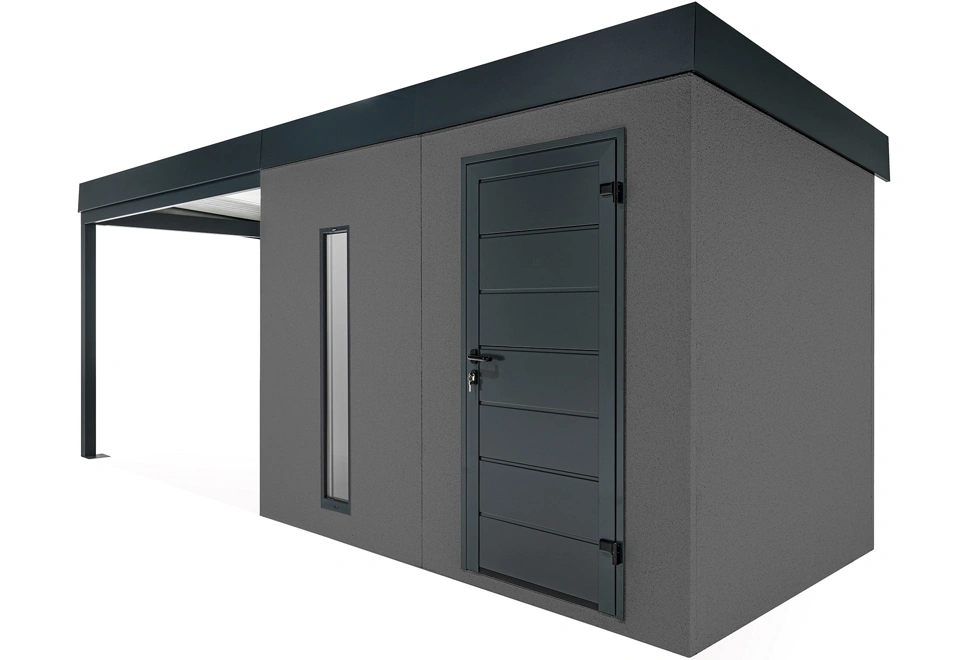 GARDEON® Zahradní domek se světlíkem a přístřeškem na levé straně