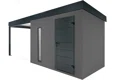 GARDEON® Zahradní domek se světlíkem a přístřeškem na levé straně