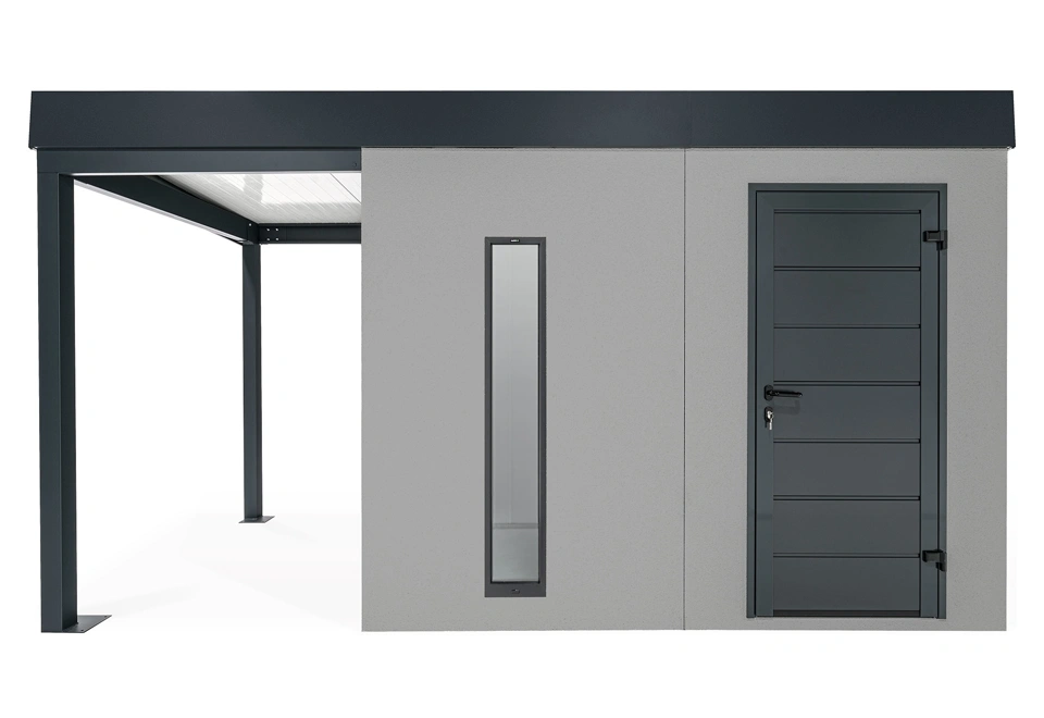 GARDEON® Zahradní domek se světlíkem a přístřeškem na levé straně