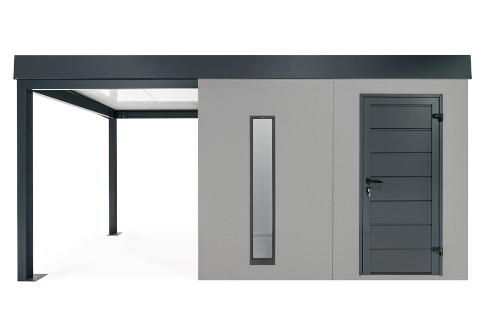 GARDEON® Zahradní domek se světlíkem a přístřeškem na levé straně