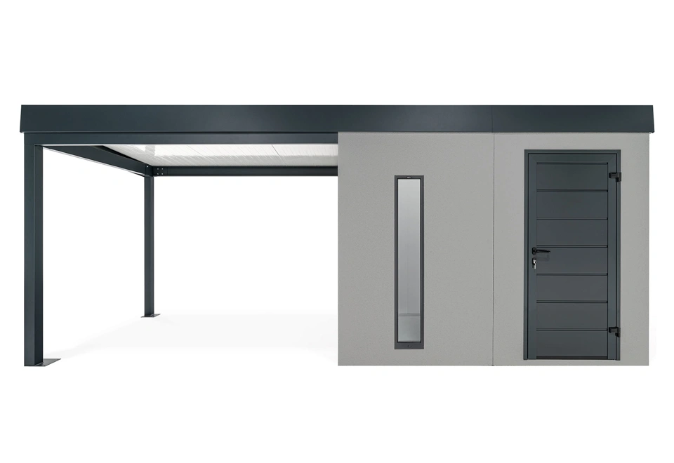 GARDEON® Zahradní domek se světlíkem a přístřeškem na levé straně