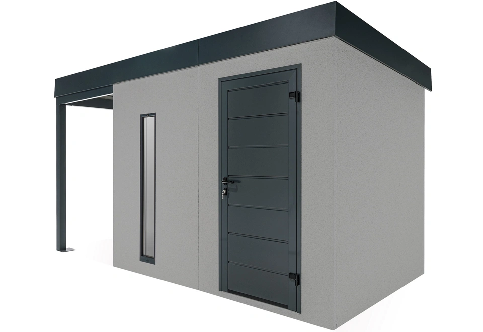 GARDEON® Zahradní domek se světlíkem a přístřeškem na levé straně