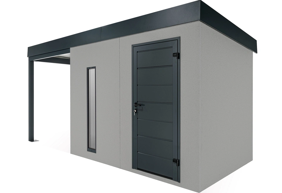 GARDEON® Zahradní domek se světlíkem a přístřeškem na levé straně