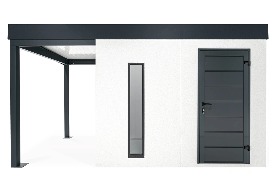 GARDEON® Zahradní domek se světlíkem a přístřeškem na levé straně