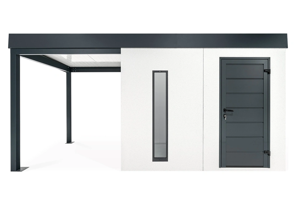 GARDEON® Zahradní domek se světlíkem a přístřeškem na levé straně