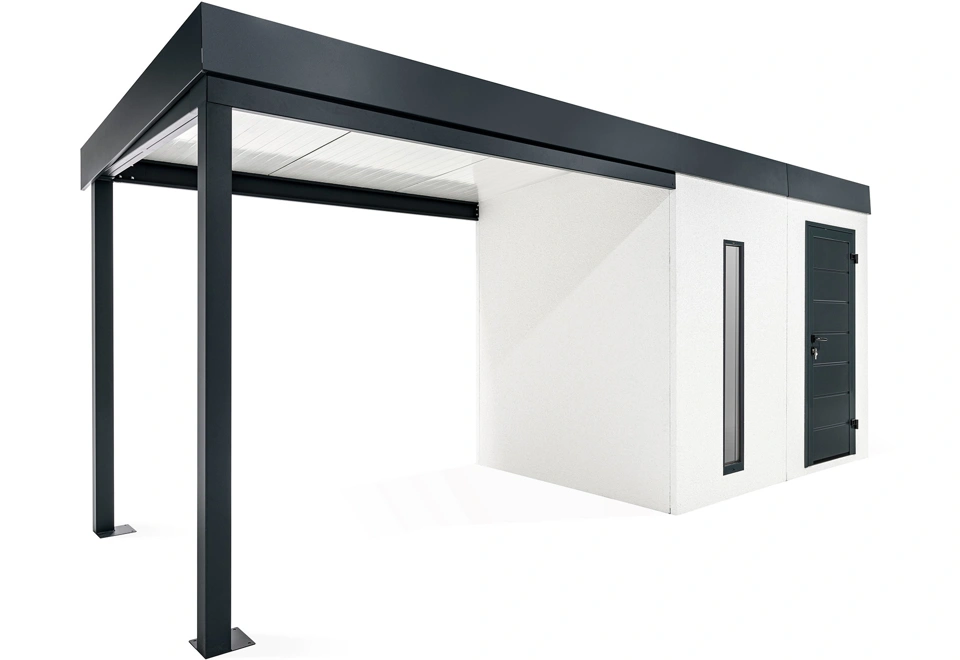 GARDEON® Zahradní domek se světlíkem a přístřeškem na levé straně