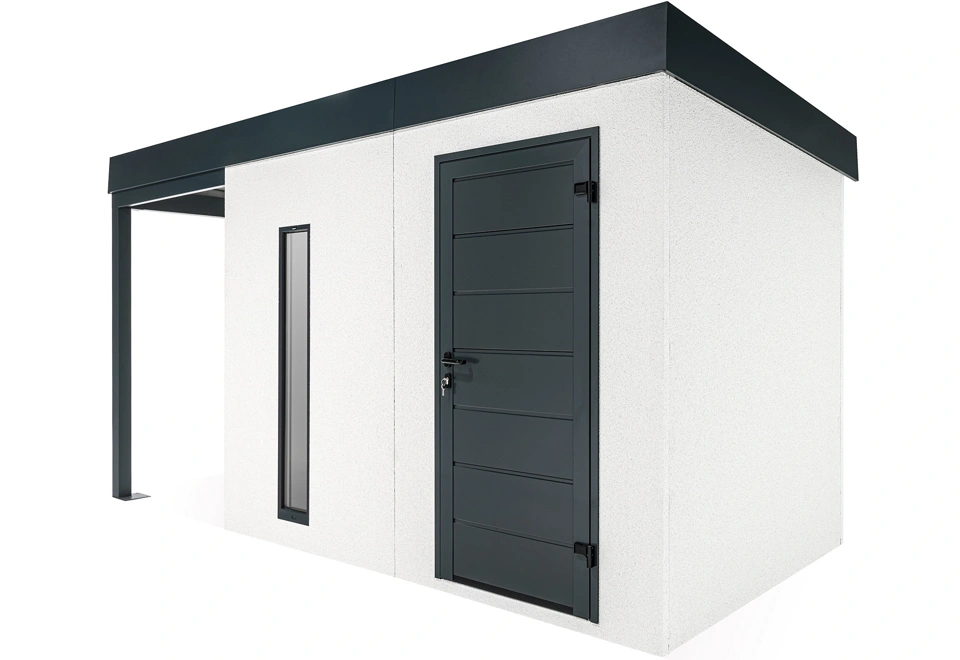 GARDEON® Zahradní domek se světlíkem a přístřeškem na levé straně