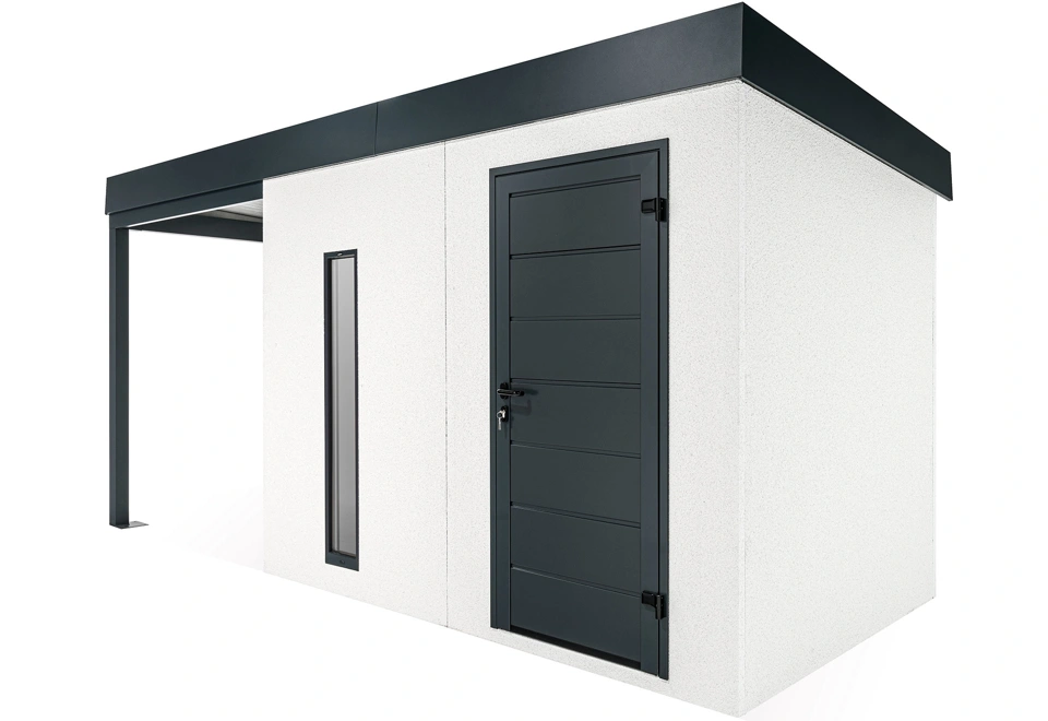 GARDEON® Zahradní domek se světlíkem a přístřeškem na levé straně