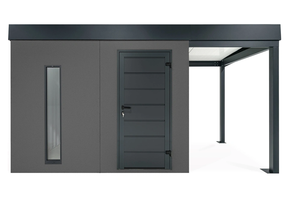 GARDEON® Zahradní domek se světlíkem a přístřeškem na pravé straně