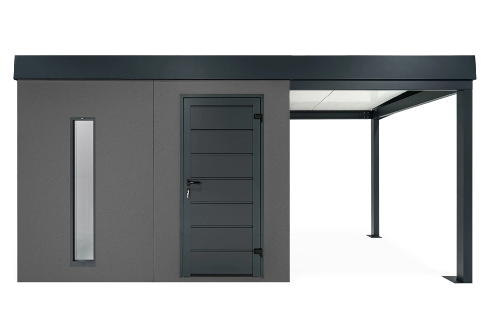 GARDEON® Zahradní domek se světlíkem a přístřeškem na pravé straně