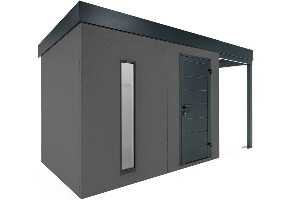 GARDEON® Zahradní domek se světlíkem a přístřeškem na pravé straně