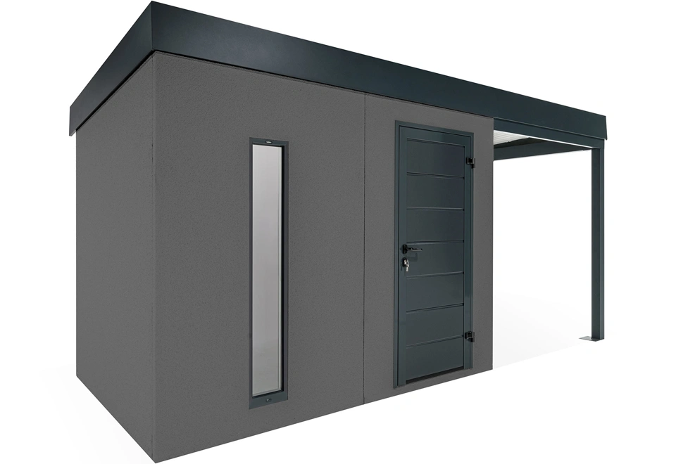 GARDEON® Zahradní domek se světlíkem a přístřeškem na pravé straně