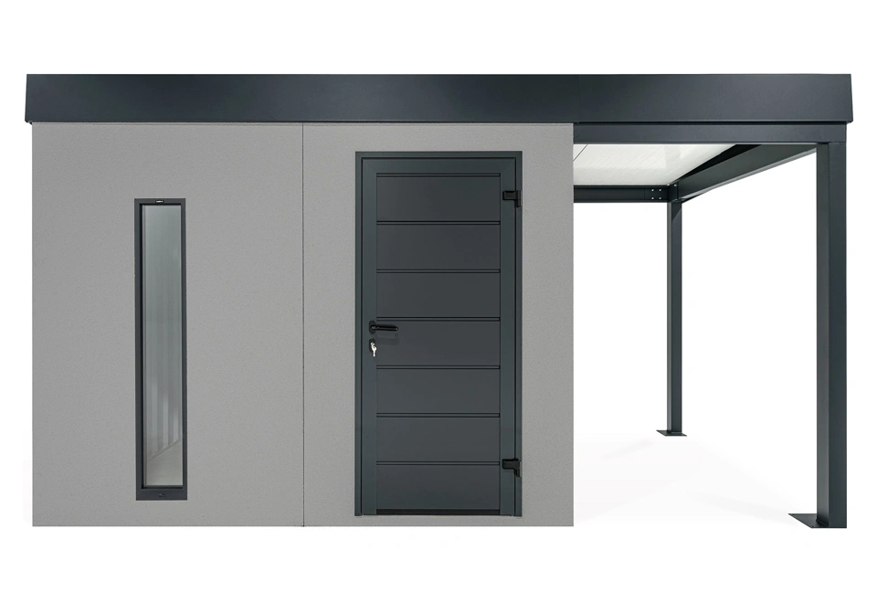 GARDEON® Zahradní domek se světlíkem a přístřeškem na pravé straně