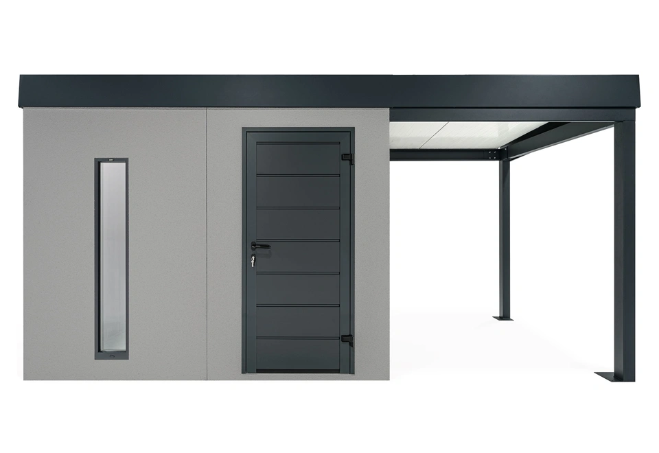 GARDEON® Zahradní domek se světlíkem a přístřeškem na pravé straně