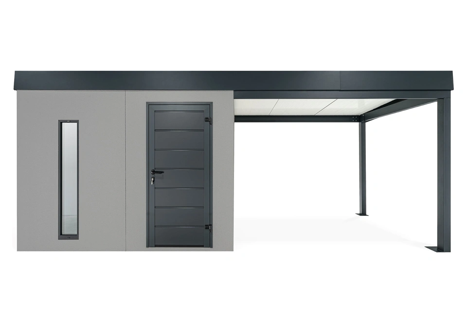 GARDEON® Zahradní domek se světlíkem a přístřeškem na pravé straně