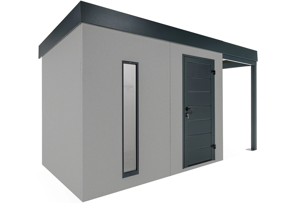 GARDEON® Zahradní domek se světlíkem a přístřeškem na pravé straně