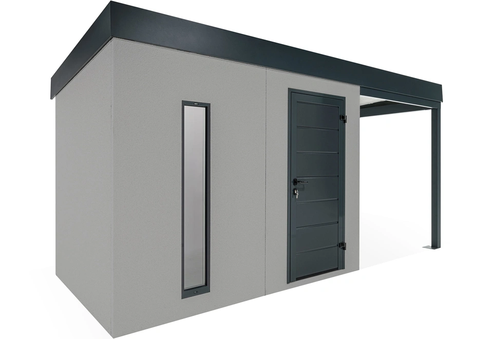 GARDEON® Zahradní domek se světlíkem a přístřeškem na pravé straně