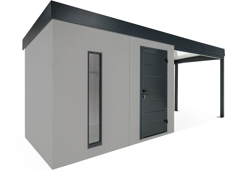 GARDEON® Zahradní domek se světlíkem a přístřeškem na pravé straně