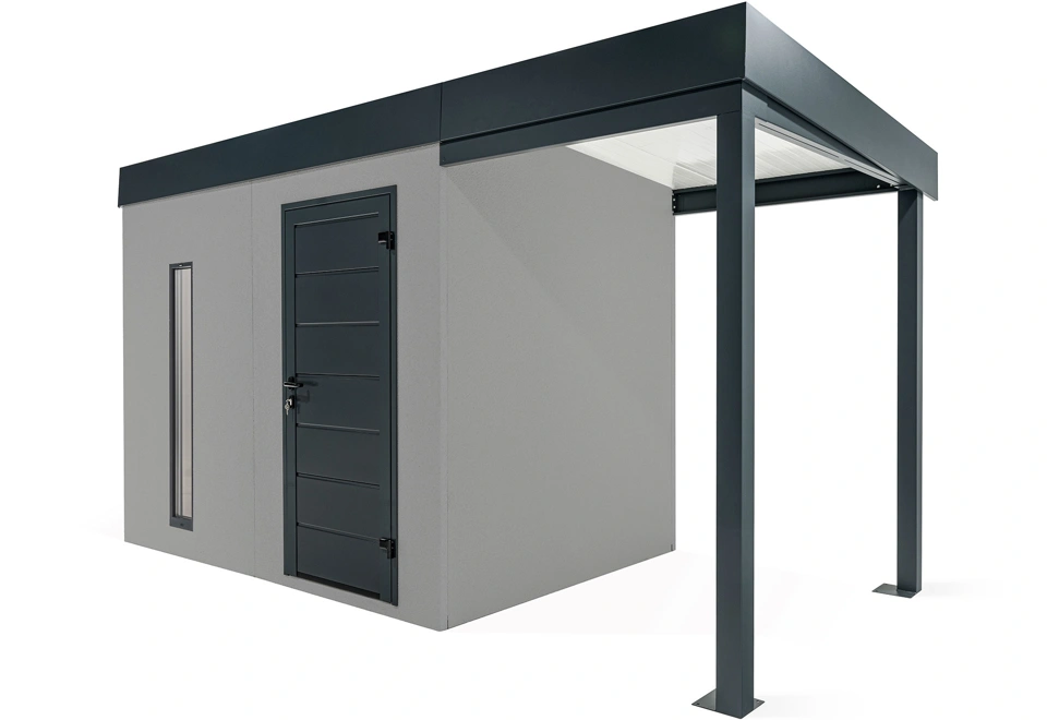 GARDEON® Zahradní domek se světlíkem a přístřeškem na pravé straně