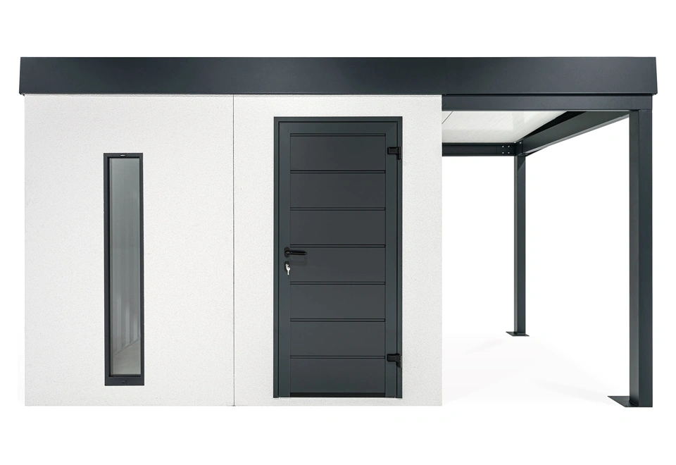 GARDEON® Zahradní domek se světlíkem a přístřeškem na pravé straně