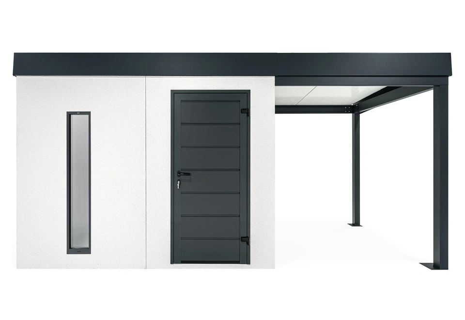 GARDEON® Zahradní domek se světlíkem a přístřeškem na pravé straně