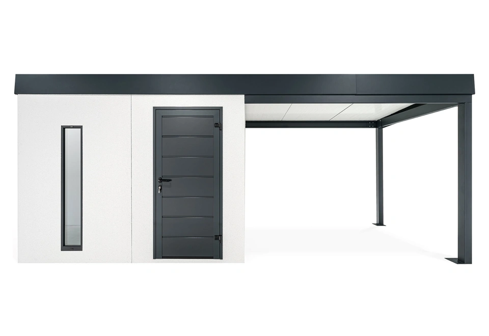 GARDEON® Zahradní domek se světlíkem a přístřeškem na pravé straně