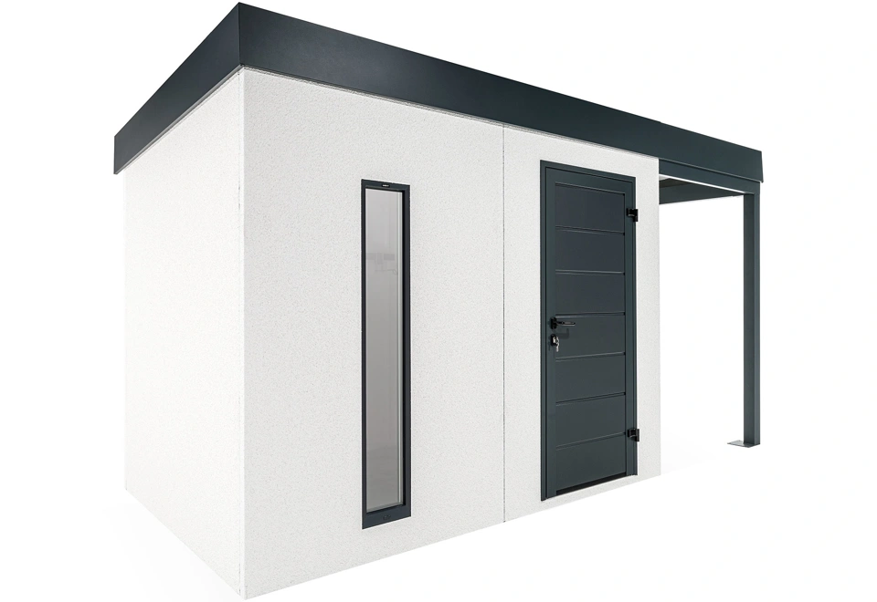 GARDEON® Zahradní domek se světlíkem a přístřeškem na pravé straně