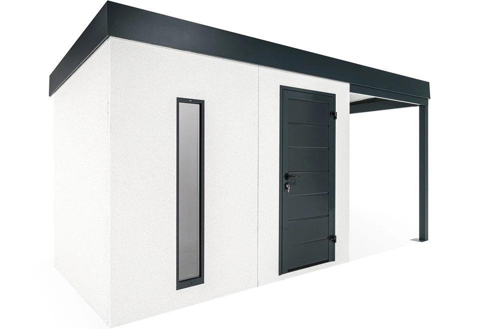 GARDEON® Zahradní domek se světlíkem a přístřeškem na pravé straně