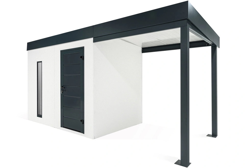 GARDEON® Zahradní domek se světlíkem a přístřeškem na pravé straně