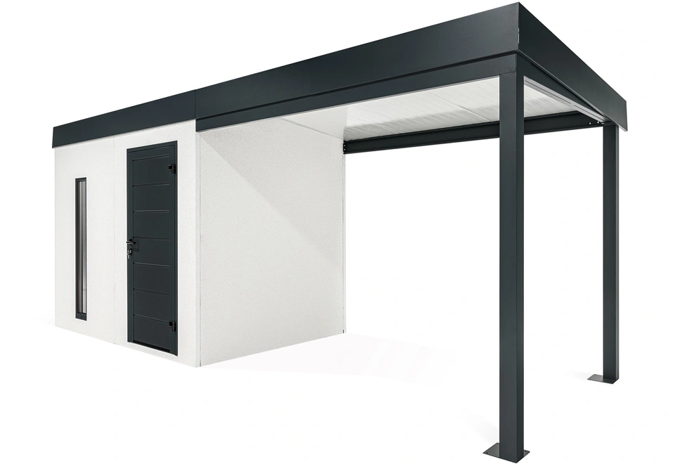 GARDEON® Zahradní domek se světlíkem a přístřeškem na pravé straně