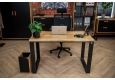 kancelářský stůl s pracovní deskou z masivu v industriálním stylu