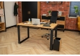 kancelářský stůl s pracovní deskou z masivu v industriálním stylu