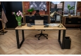 kancelářský stůl s pracovní deskou z masivu v industriálním stylu