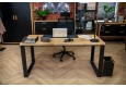 kancelářský stůl s pracovní deskou z masivu v industriálním stylu